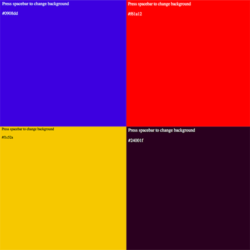 Just another one random-hex-color-generator-spacebar-dependent