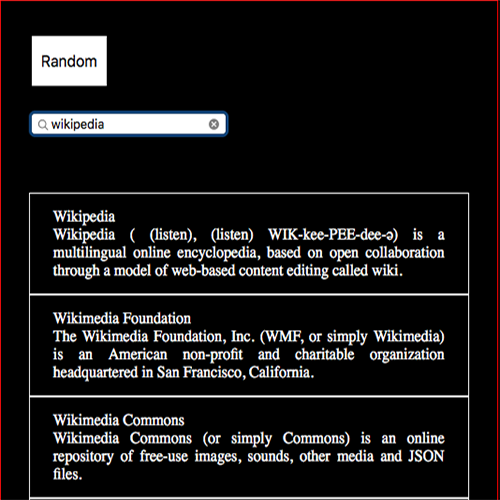 A search engine that can guide you through the thorny ways of the famous encyclopedia
